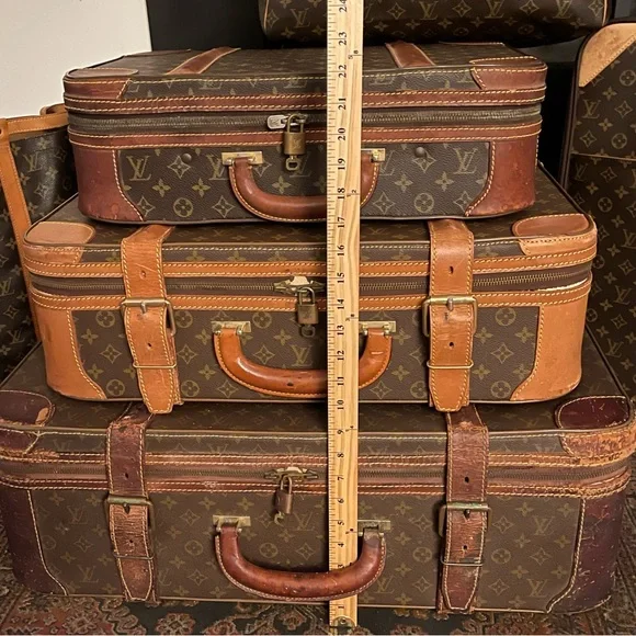 Louis Vuitton Vintage Stratos Luggage Trunk/Suitcase Stack, Set of Three - Picture 5 of 8